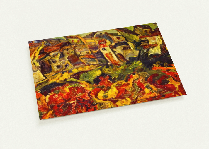 HOUSES WITH POINTED ROOFS By Chaim Soutine Pack of 10 Post Cards | Chaim Soutine Post Cards | A6 (10.5 x 14.8 cm) - 4.1 x 5.8 inches