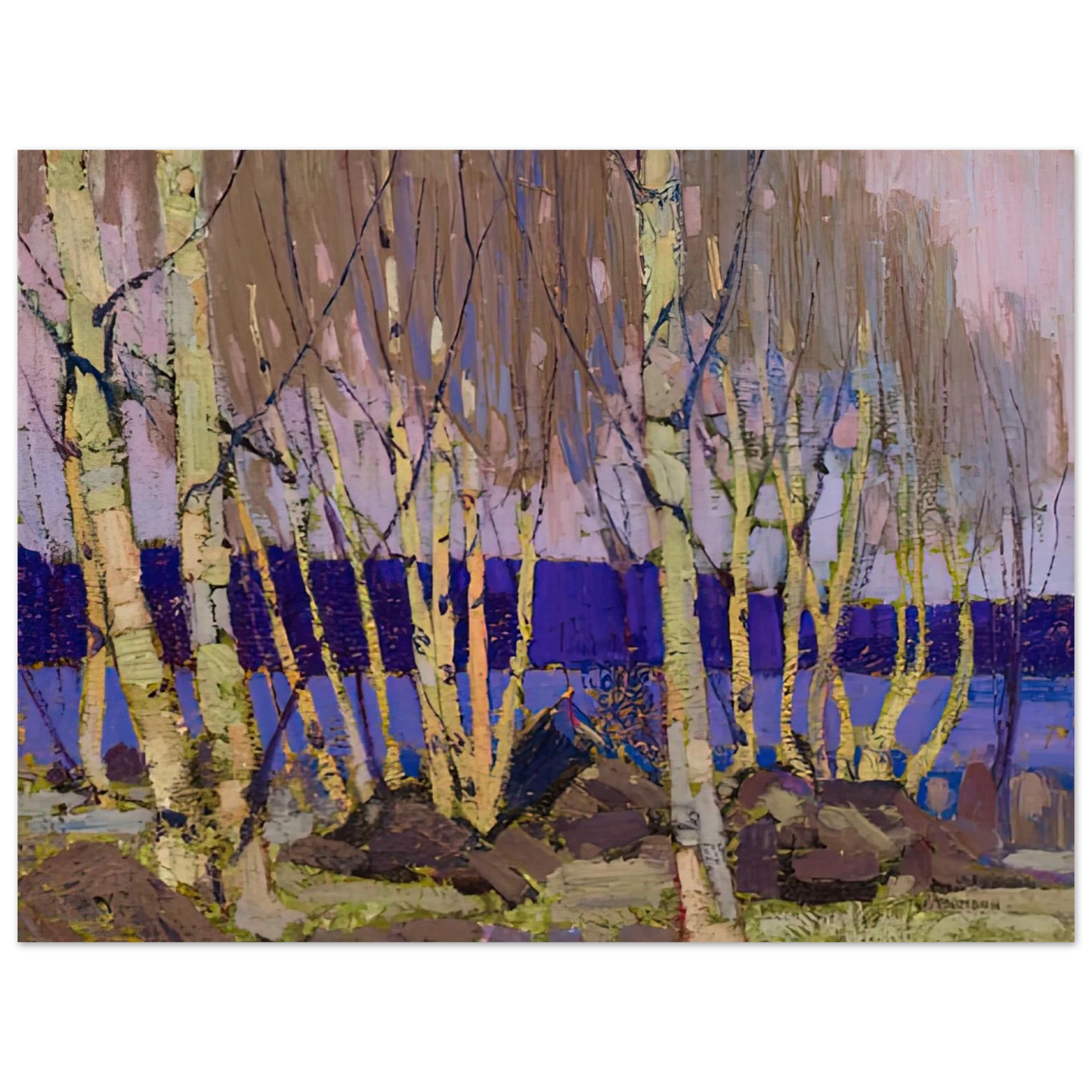 Tom Thomson - EVENING CANOE LAKE 1916  75x100 cm / 30x40inches Fine Art Poster