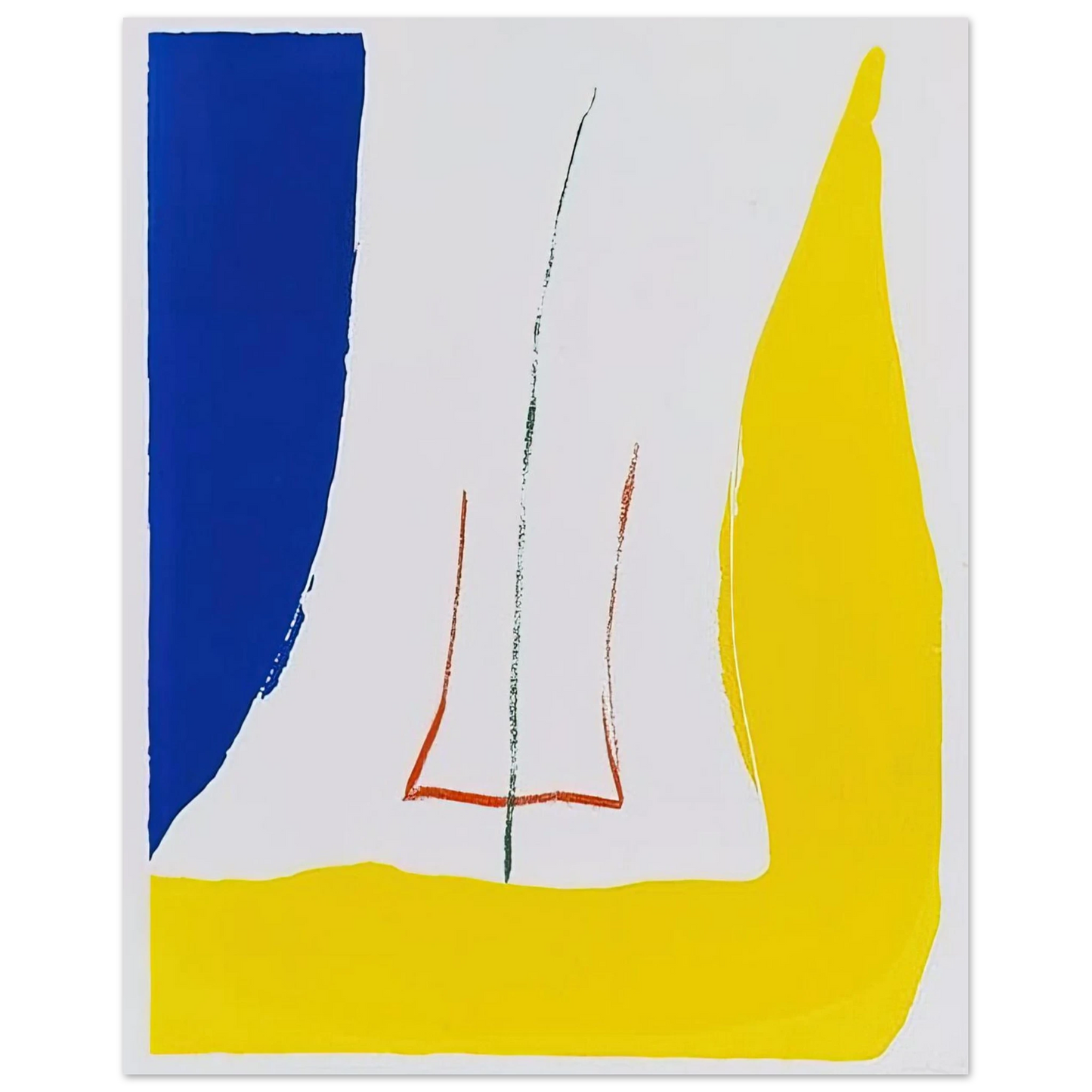 Helen Frankenthaler - Sun Corner - 1968 Wall art - 20x25 cm / 8x10 inches - Premium Wooden Framed Poster With Fine Art Paper-canvas - Wood frame