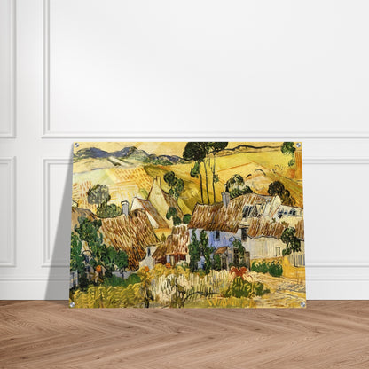 Thatched Houses against a Hill - Vincent van Gogh Acrylic Print - 70x100 cm / 28x40″ inches | Vincent van Gogh Wall Art | Vincent van Gogh Prints