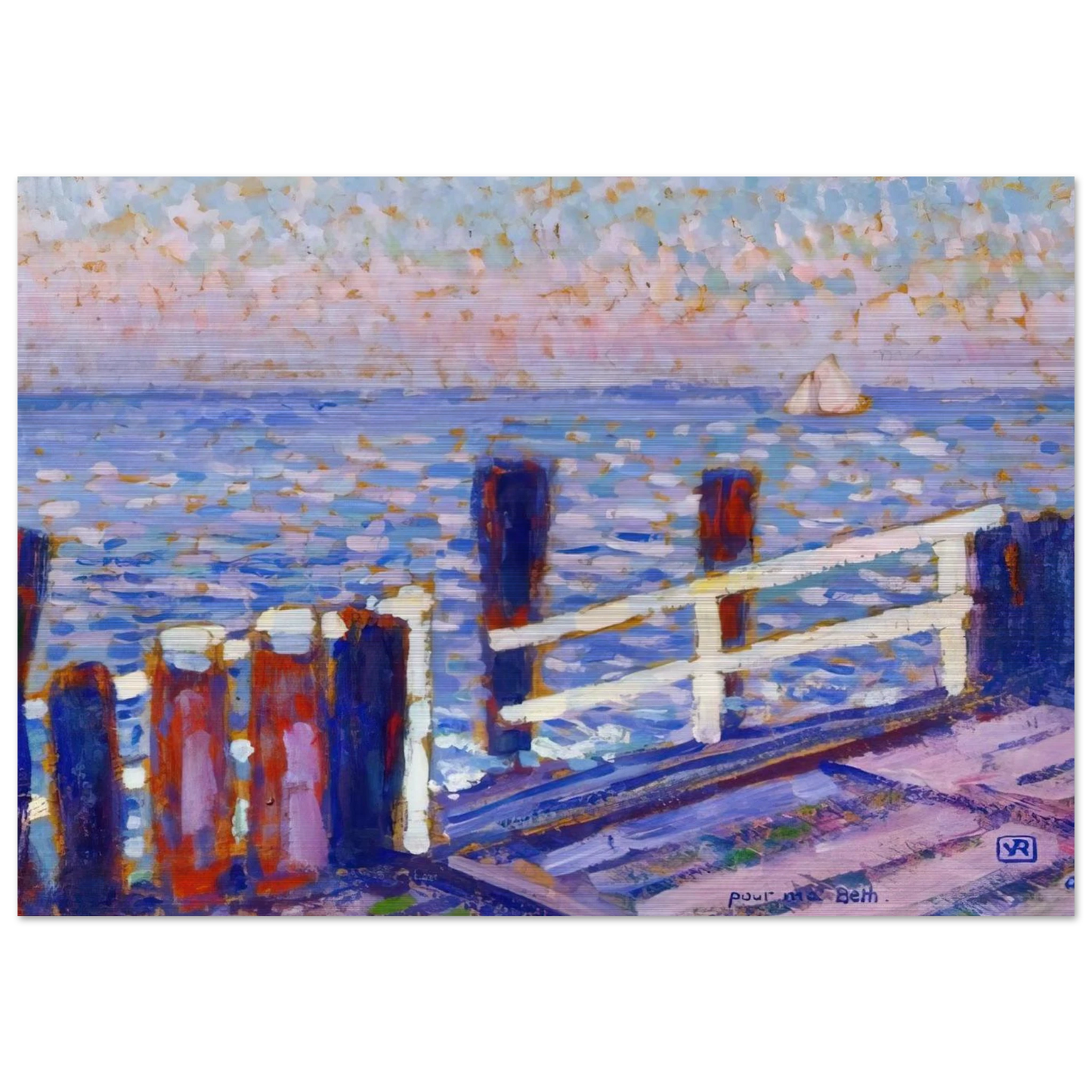 THE JETTY 1906 - Theo van Rysselberghe Brushed Aluminum Print - 70x100 cm / 28x40 inches | Theo van Rysselberghe Aluminum Print | Theo van Rysselberghe Prints