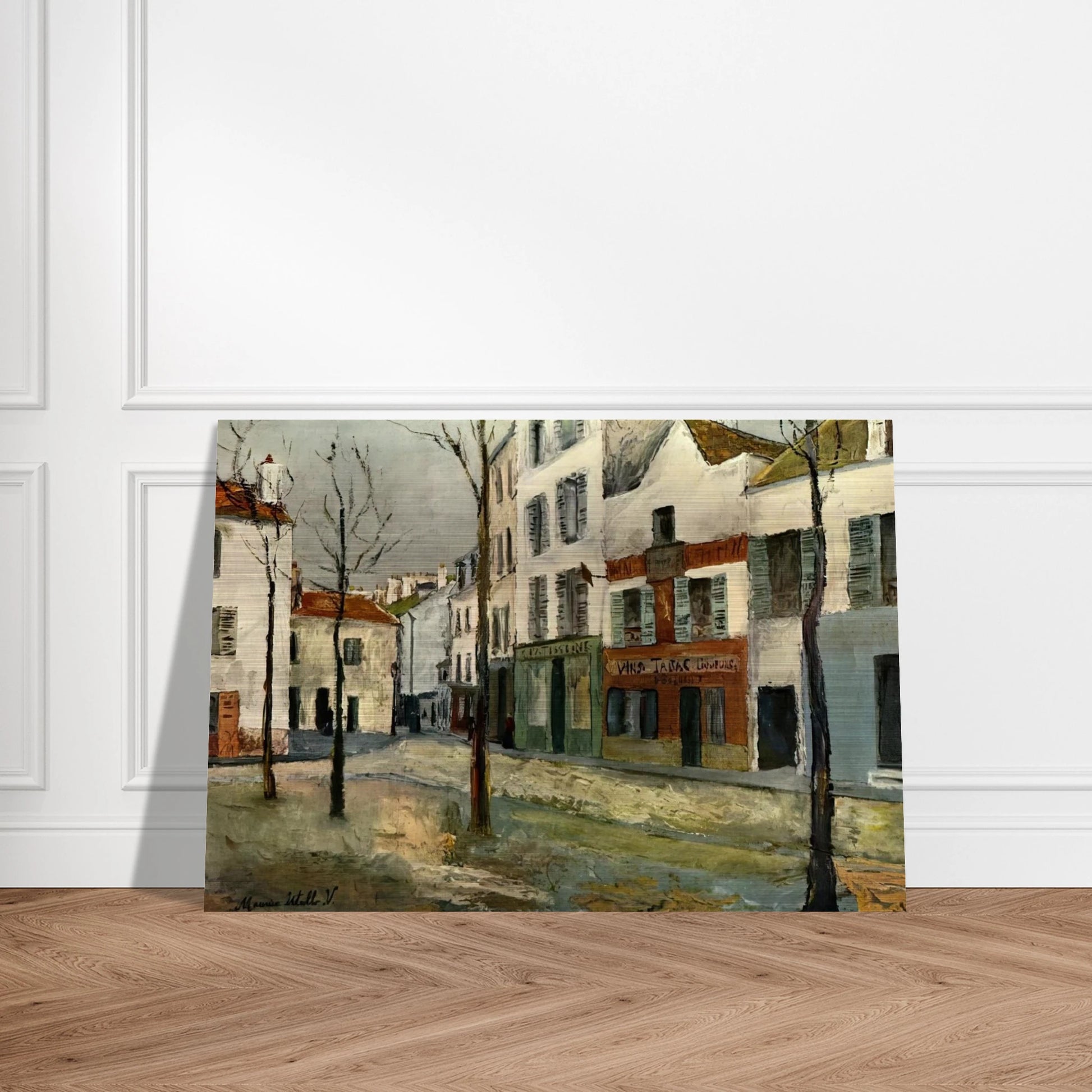 SQUARE TERTRE ON MONTMARTRE 2 - Maurice Utrillo Brushed Aluminum Print - 70x100 cm / 28x40 inches | Maurice Utrillo Aluminum Print | Maurice Utrillo Prints