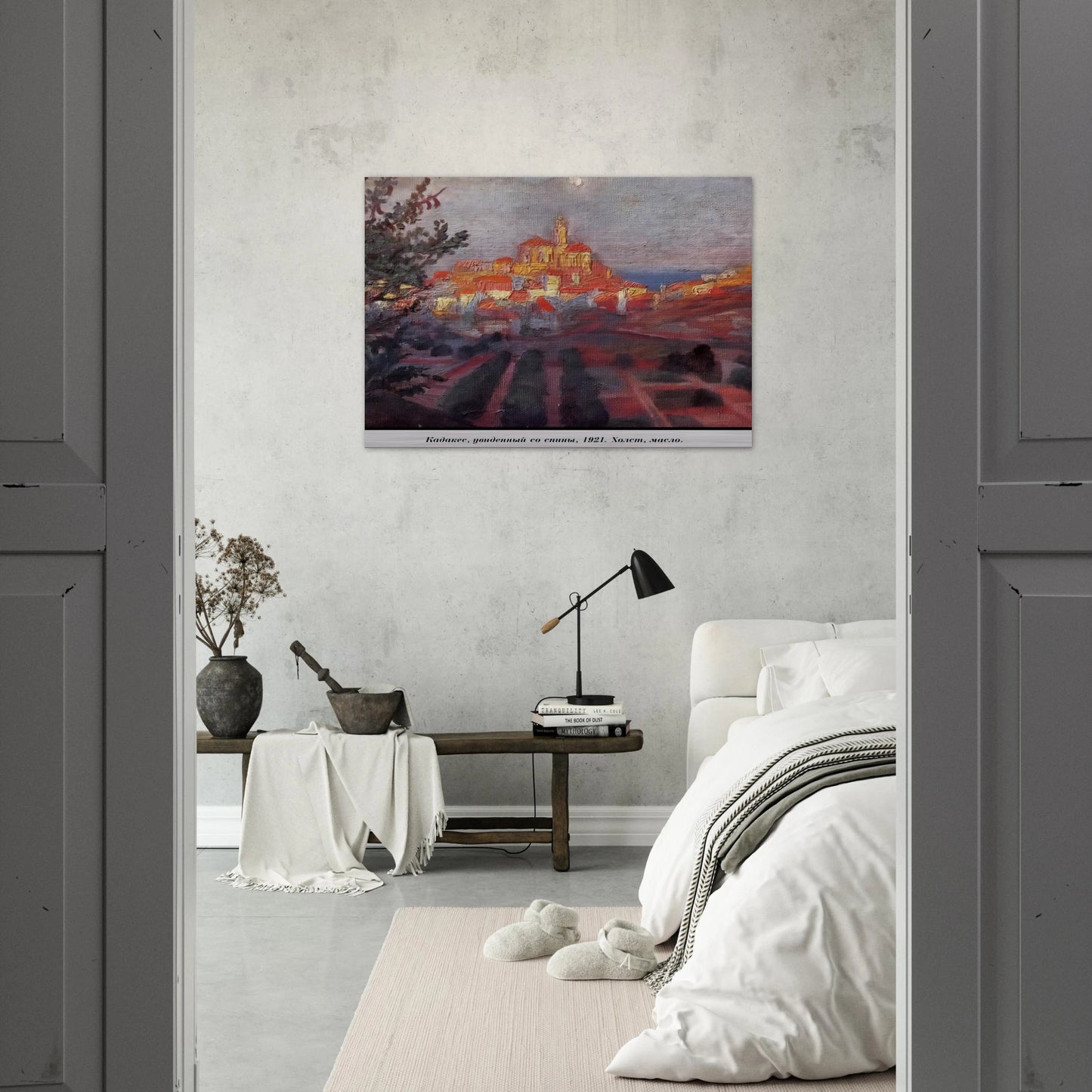 CADAQUES SEEN FROM BEHIND - Salvador Dali Brushed Aluminum Print - 70x100 cm / 28x40 inches | Salvador Dali Aluminum Print | Salvador Dali Prints