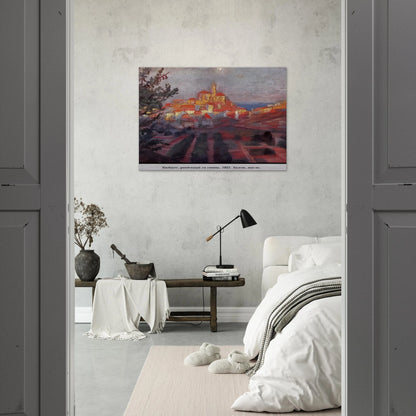 CADAQUES SEEN FROM BEHIND - Salvador Dali Brushed Aluminum Print - 70x100 cm / 28x40 inches | Salvador Dali Aluminum Print | Salvador Dali Prints