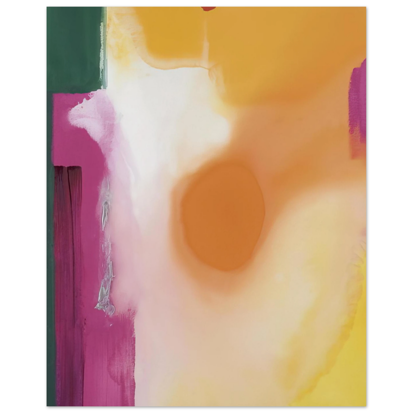 Helen Frankenthaler - Bullseye - 1989 Wall art - 70x100 cm / 28x40 inches - Premium Wooden Framed Poster With Fine Art Paper-canvas - White frame