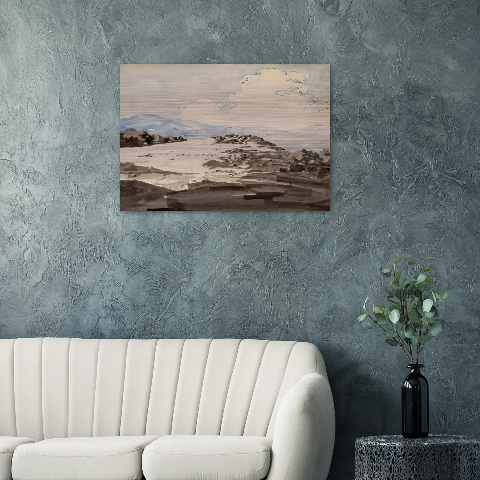 Sheep Pasture, Cornish, New Hampshire - Maxfield Parrish Brushed Aluminum Print - 70x100 cm / 28x40 inches | Maxfield Parrish Aluminum Print | Maxfield Parrish Prints