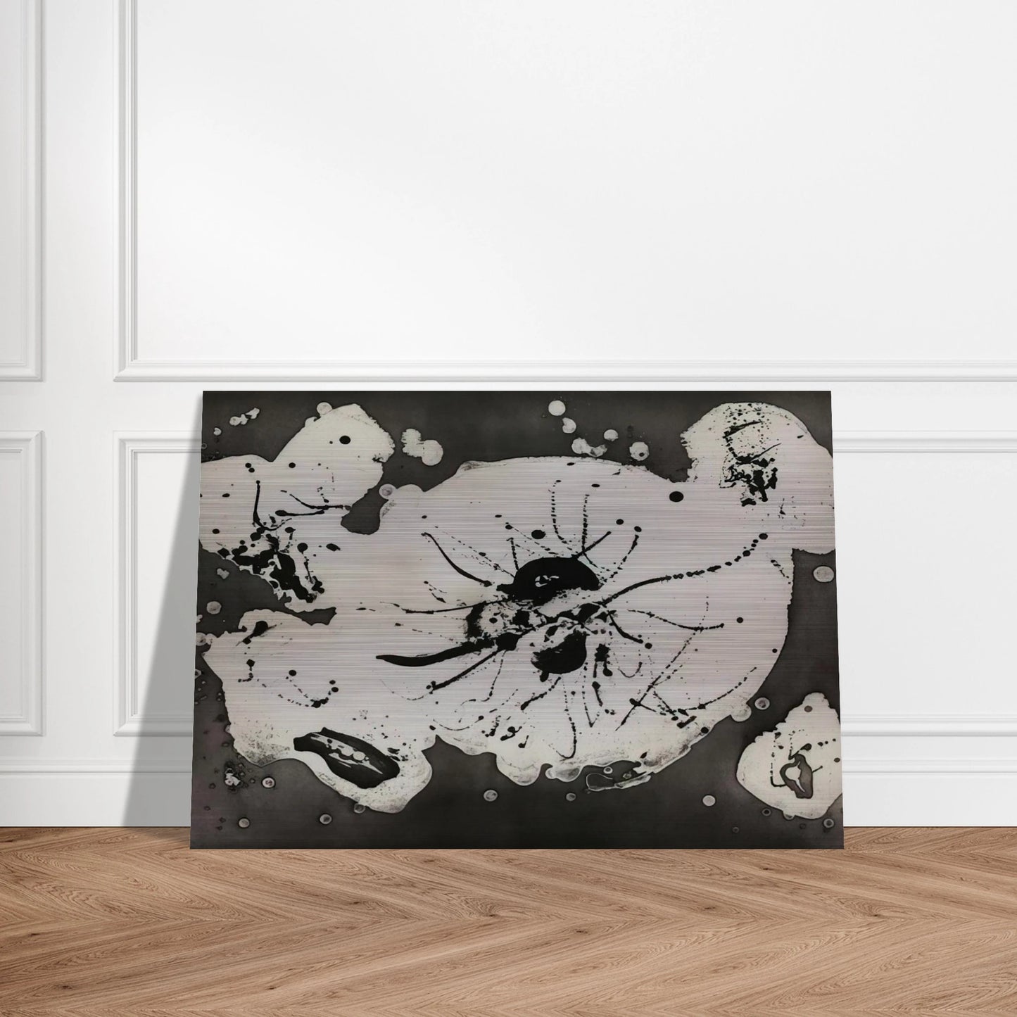 Black Smudge - Sam Francis Brushed Aluminum Print - 70x100 cm / 28x40 inches | Sam Francis Aluminum Print | Sam Francis Prints