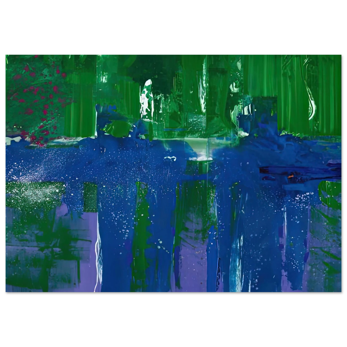 Helen Frankenthaler - Grotto, 1990- Wall Art - 60x80 cm / 24x32 inches - Premium Wooden Framed Poster With Fine Art Paper-canvas - Black frame