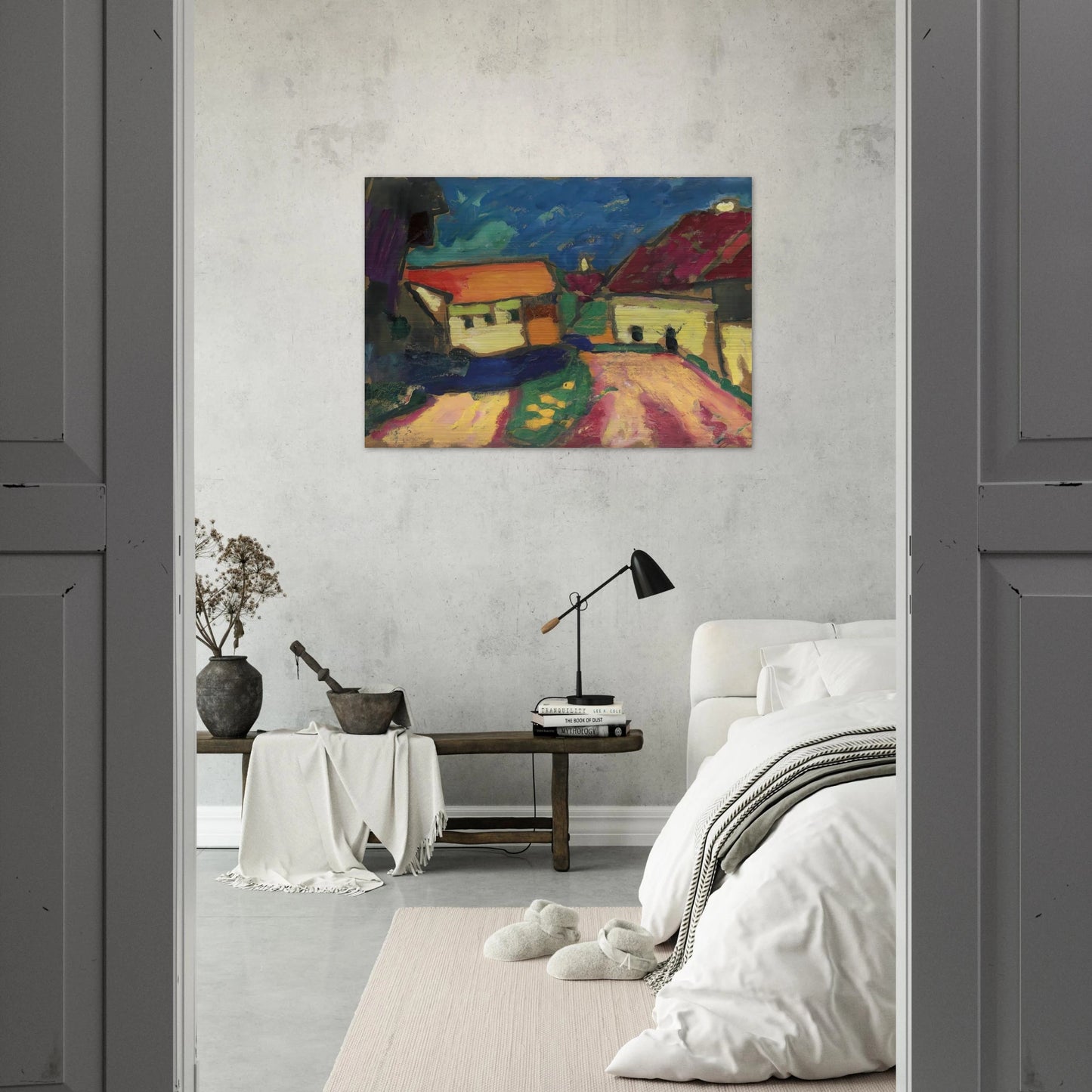 LANDSCHAFTSTUDIE DORFSTRASSE 1908 - Alexej von Jawlensky Brushed Aluminum Print - 70x100 cm / 28x40 inches | Alexej von Jawlensky Aluminum Print | Alexej von Jawlensky Prints