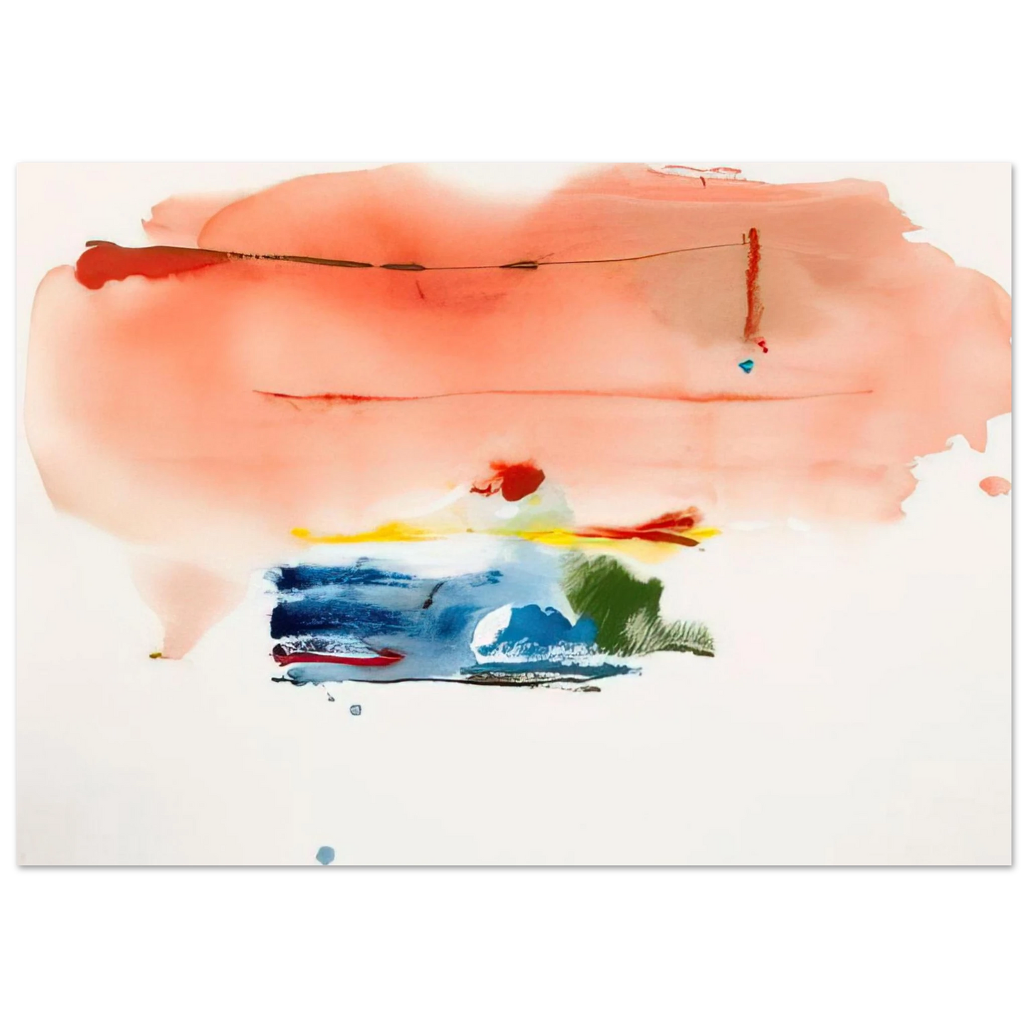 Helen Frankenthaler - Santa Fe II - 1986 Wall art - 40x50 cm / 16x20 inches - Premium Wooden Framed Poster With Fine Art Paper-canvas - Wood frame