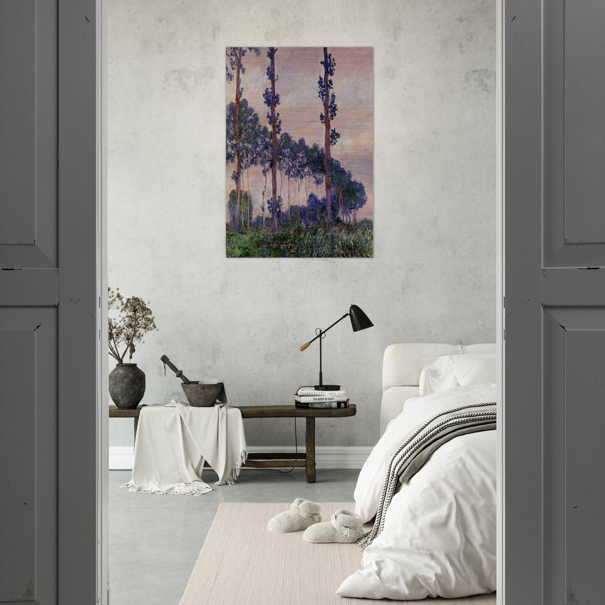 Three Trees in Grey Weather - claude monet Brushed Aluminum Print - 70x100 cm / 28x40 inches | claude monet Aluminum Print | claude monet Prints