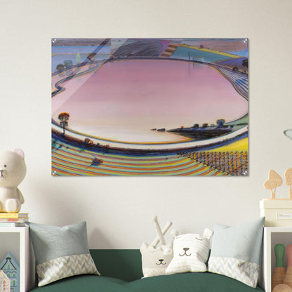 Reservoir - 1999 - Wayne Thiebaud Acrylic Print - 70x100 cm / 28x40″ inches