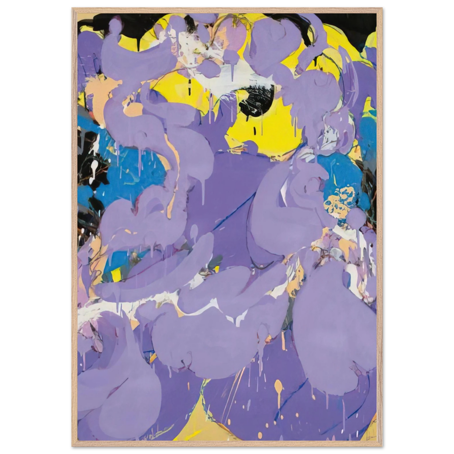 Helen Frankenthaler - Untitled - 1978 Wall art - 13x18 cm / 5x7 inches - Premium Wooden Framed Poster With Fine Art Paper-canvas - Black frame