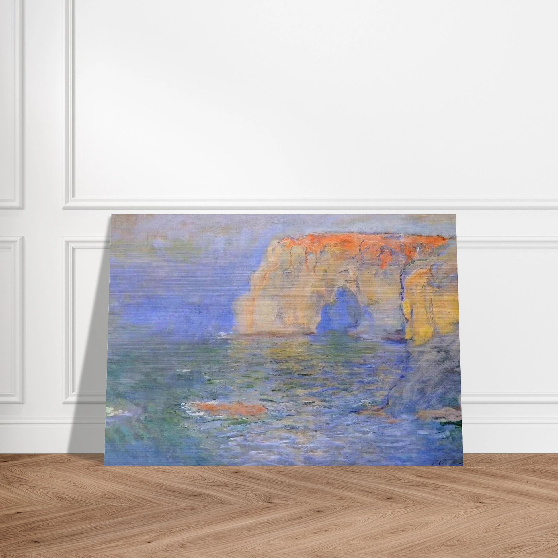 The Manneport, Reflections of Water - claude monet Brushed Aluminum Print - 70x100 cm / 28x40 inches | claude monet Aluminum Print | claude monet Prints