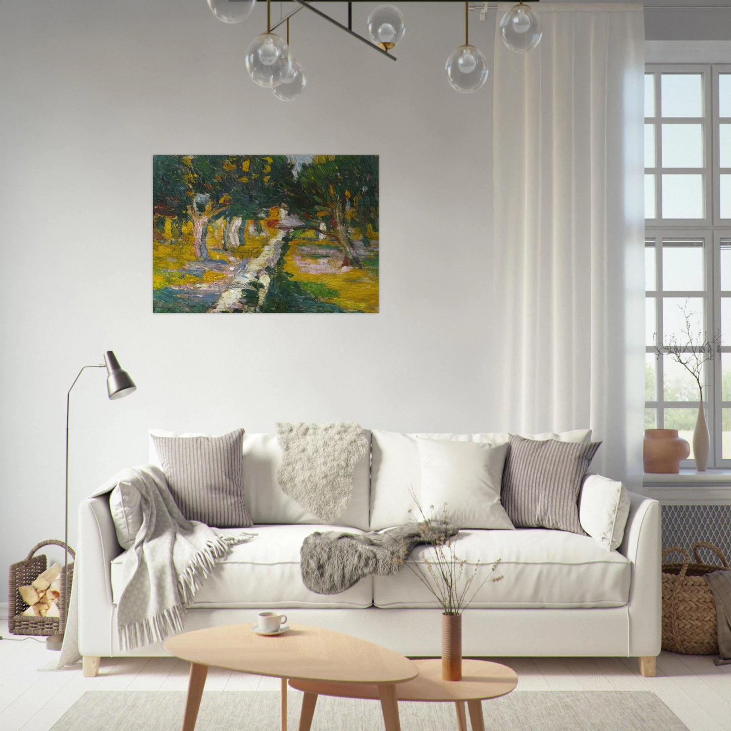 ORCHARD AT LLANE CADAQUES 1920 - Salvador Dali Brushed Aluminum Print - 70x100 cm / 28x40 inches | Salvador Dali Aluminum Print | Salvador Dali Prints