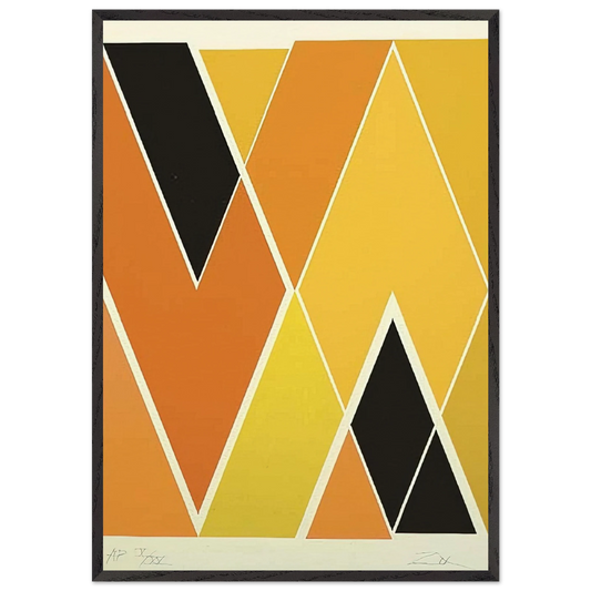 Double Diamond - Hard Edge Painting - Larry Zox 70x100 cm / 28x40 inches Framed Art Print – Black Wooden Frame