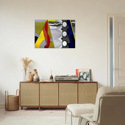 MODERN PAINTING WITH CLEF 1967 - Roy Lichtenstein Brushed Aluminum Print - 70x100 cm / 28x40 inches | Roy Lichtenstein Aluminum Print | Roy Lichtenstein Prints