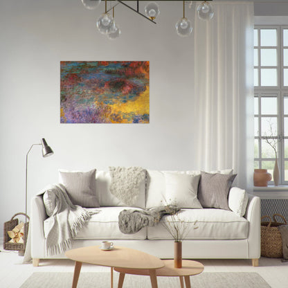 Water Lily Pond, Evening left panel - claude monet Brushed Aluminum Print - 70x100 cm / 28x40 inches | claude monet Aluminum Print | claude monet Prints