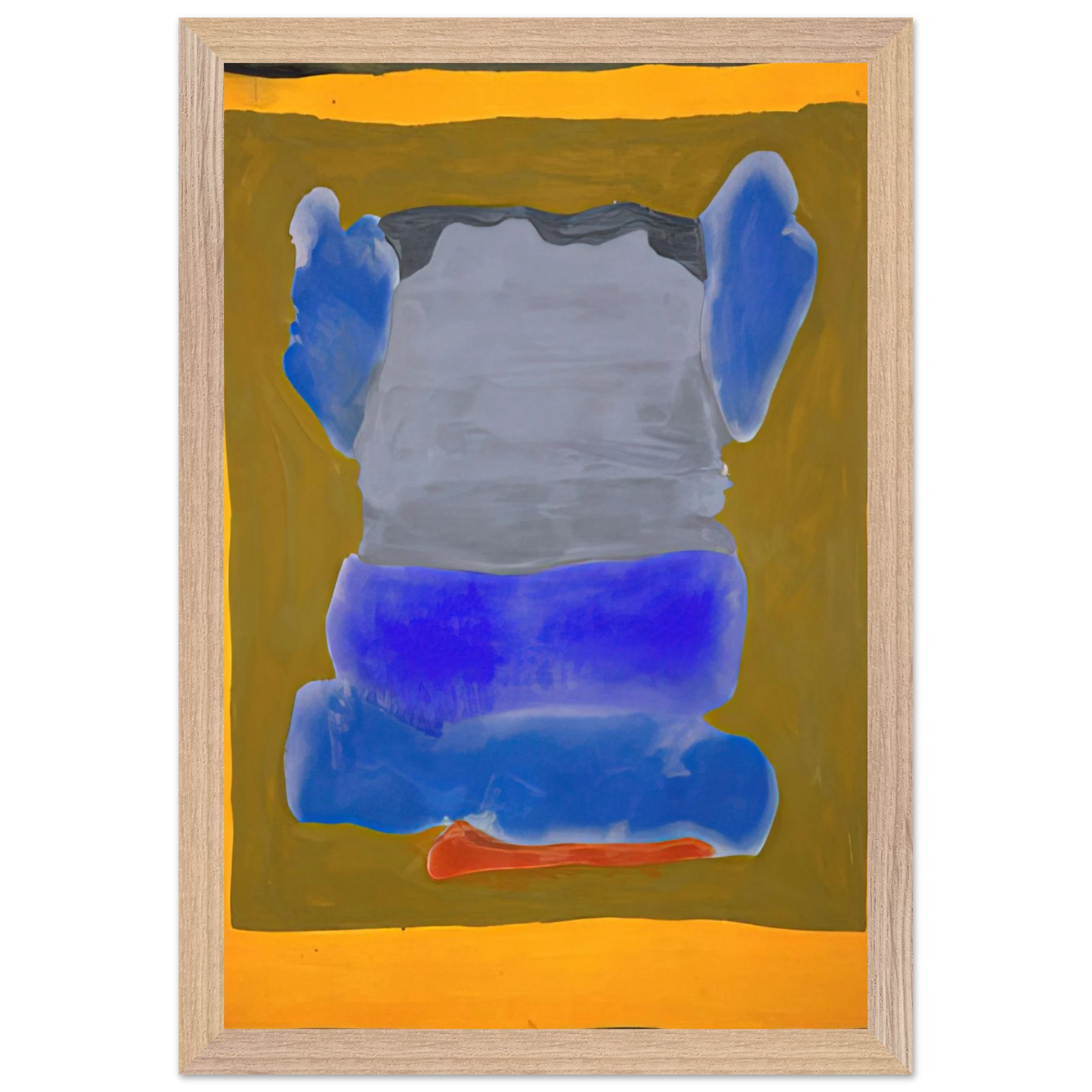 Helen Frankenthaler - Buddha s Court - 1964 Wall art - A1 (59.4 x 84.1  cm) - Premium Wooden Framed Poster With Fine Art Paper-canvas - Black frame