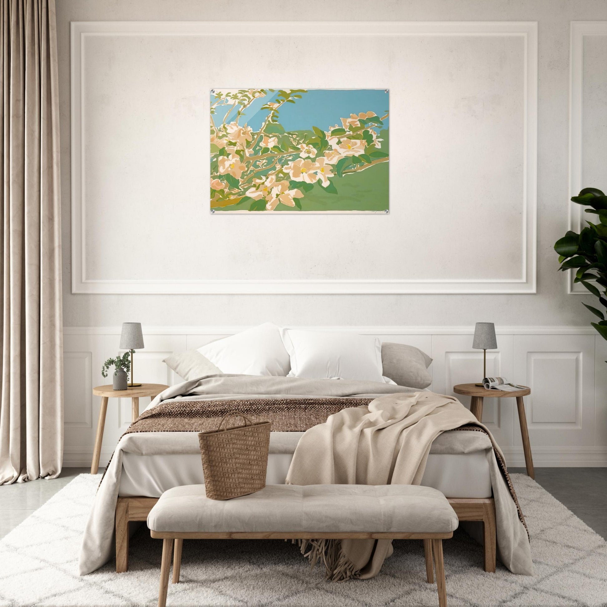APPLE BLOSSOMS II 1974 - Fairfield Porter Acrylic Print - 70x100 cm / 28x40″ inches