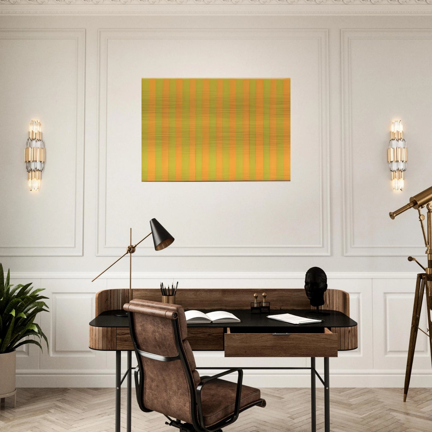 Two Yellows - 1959 - Gene Davis Brushed Aluminum Print - 70x100 cm / 28x40 inches | Gene Davis Aluminum Print | Gene Davis Prints
