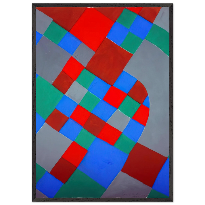 WORD POETRY POETRY OF COLORS - Sonia Delaunay 70x100 cm / 28x40 inches Framed Art Print – Black Wooden Frame