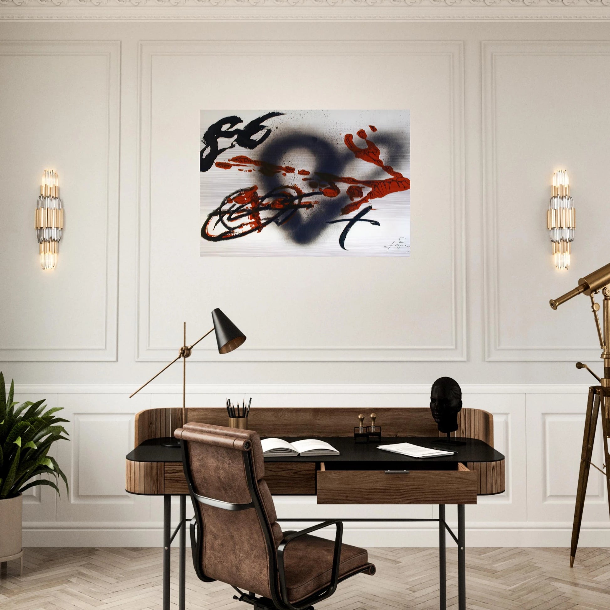 COEUR ET FLECHE 1985 - Antoni Tapies Brushed Aluminum Print - 70x100 cm / 28x40 inches | Antoni Tapies Aluminum Print | Antoni Tapies Prints