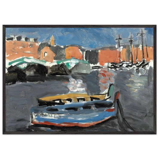 PORT DE MARSEILLE 1917 - Henri Matisse 70x100 cm / 28x40 inches Framed Art Print – Black Wooden Frame