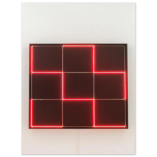 Francois Morellet - Tirets Neon 0Ã‚Â°-90Ã‚Â° avec 4 rythmes interferents - 1971  75x100 cm / 30x40inches Fine Art Poster