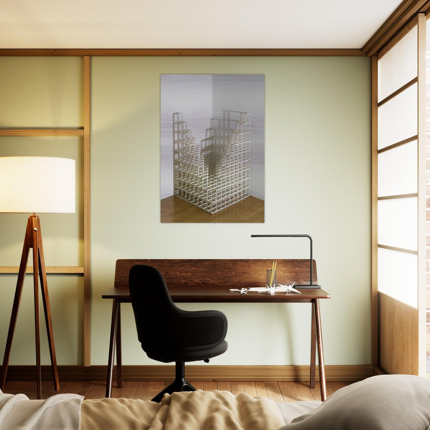 Title Corner piece #4 - Sol LeWitt Brushed Aluminum Print - 70x100 cm / 28x40 inches | Sol LeWitt Aluminum Print | Sol LeWitt Prints
