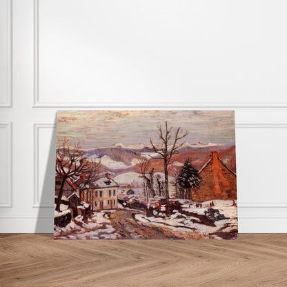 Winter in Saint-Sauves-d'Auvergne - 1900 France - Armand Guillaumin Brushed Aluminum Print - 70x100 cm / 28x40 inches | Armand Guillaumin Aluminum Print | Armand Guillaumin Prints