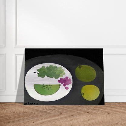 Melon and Grapes - 2009 - Mary Fedden Brushed Aluminum Print - 70x100 cm / 28x40 inches | Mary Fedden Aluminum Print | Mary Fedden Prints