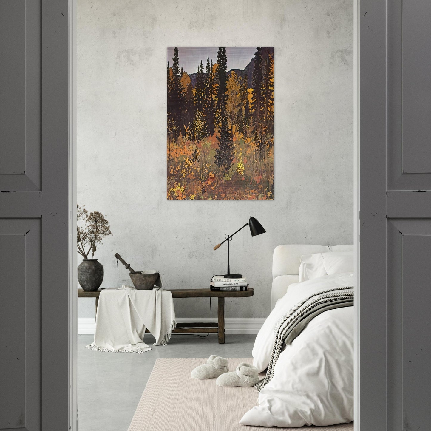 The Dark Woods Interior - 1921 - Frank Johnston Brushed Aluminum Print - 70x100 cm / 28x40 inches | Frank Johnston Aluminum Print | Frank Johnston Prints
