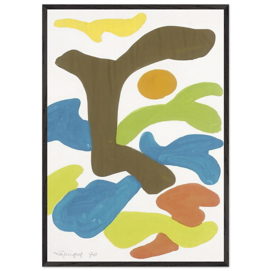 Le premier jour - 1970 - Charles Lapicque 70x100 cm / 28x40 inches Framed Art Print – Black Wooden Frame