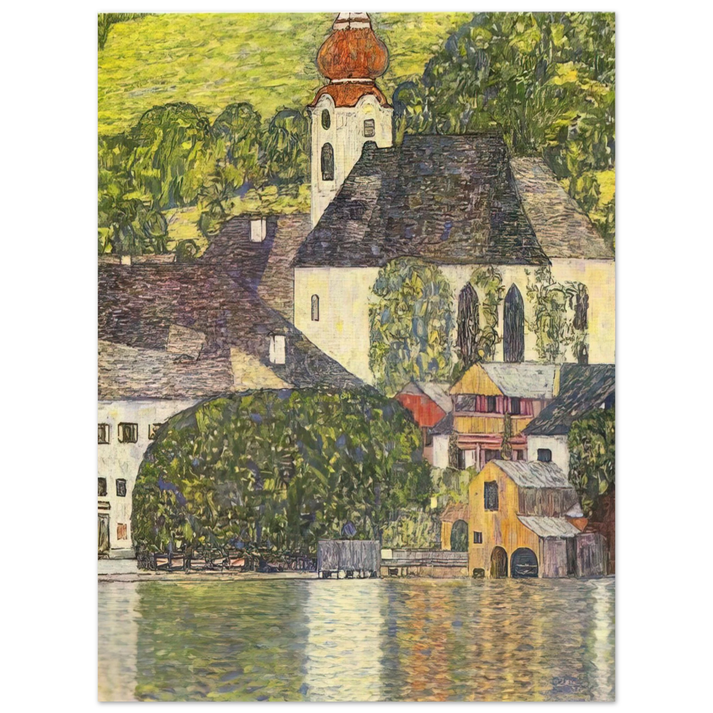 Gustav Klimt - CHRUCH IN UNTERACH ON THE ATTERSEE  75x100 cm / 30x40inches Fine Art Poster