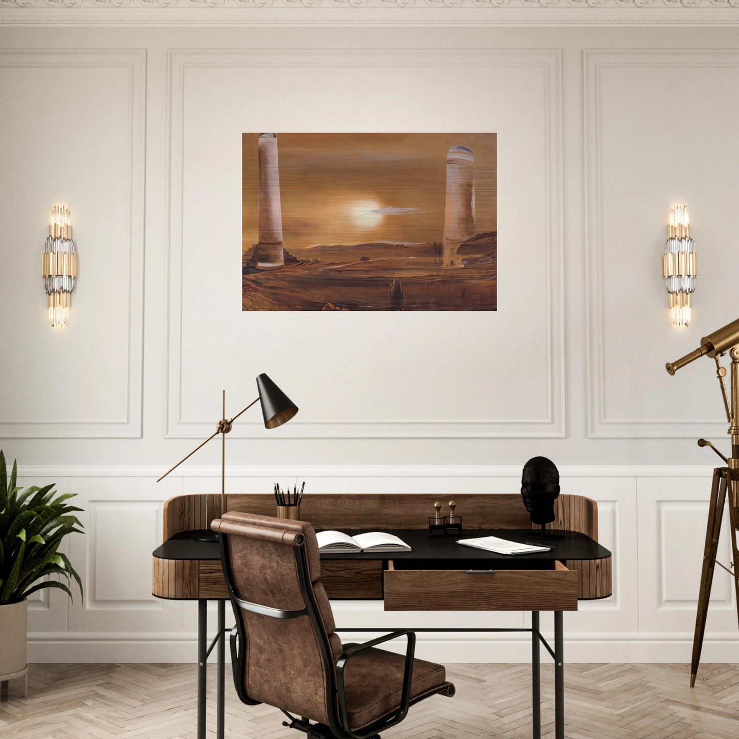 THE TOWERS - Salvador Dali Brushed Aluminum Print - 70x100 cm / 28x40 inches | Salvador Dali Aluminum Print | Salvador Dali Prints