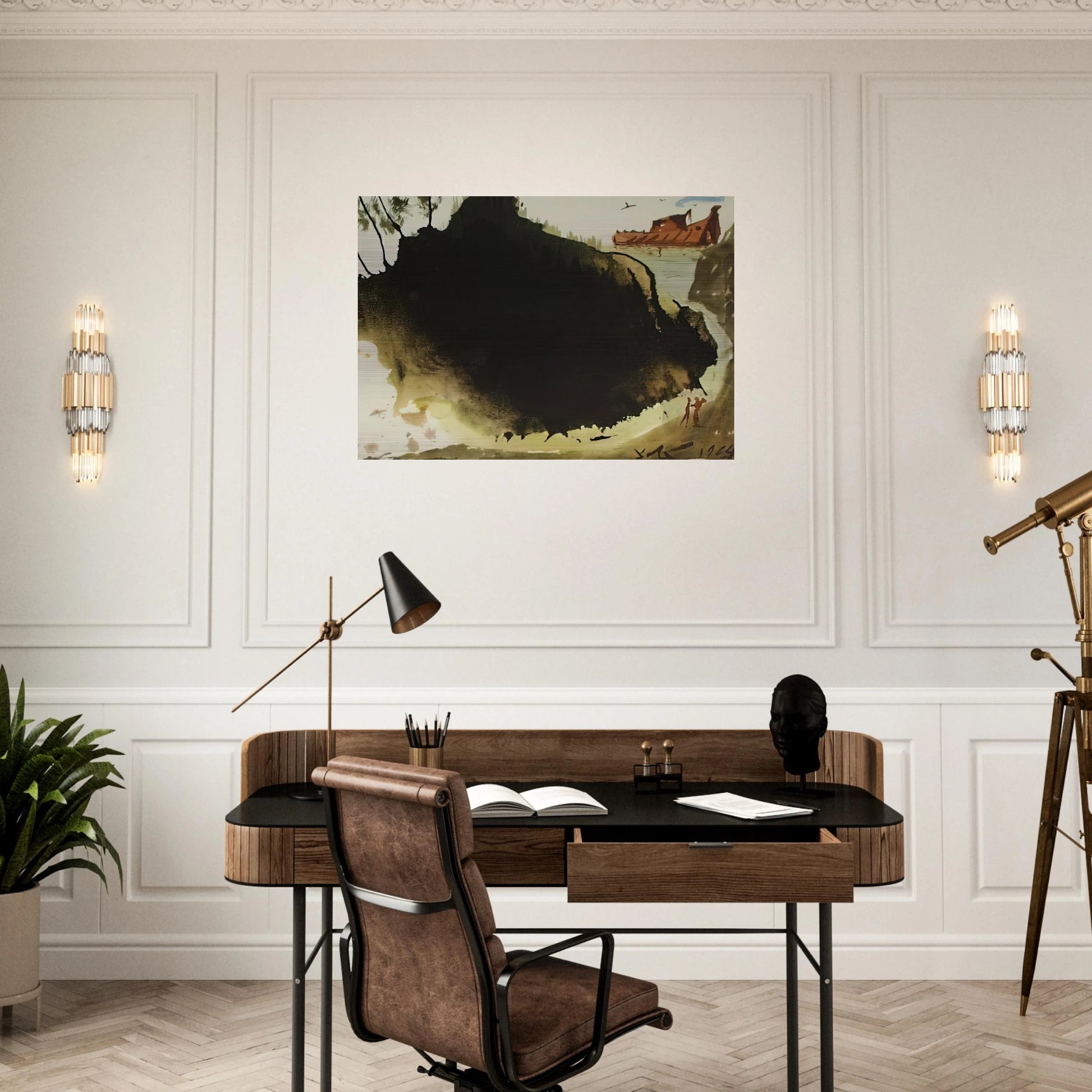 AQUAE DILUVII SUPER TERRAM GENESIS 6 17 1967 - Salvador Dali Brushed Aluminum Print - 70x100 cm / 28x40 inches | Salvador Dali Aluminum Print | Salvador Dali Prints