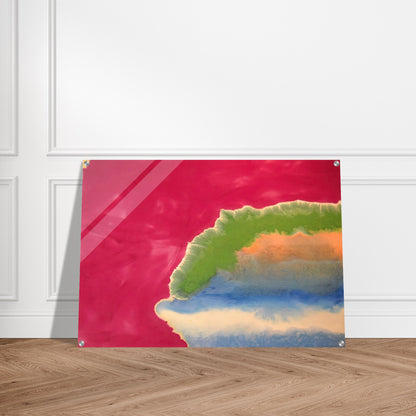 Red Wall - 1970 - Ronnie Landfield Acrylic Print - 70x100 cm / 28x40″ inches
