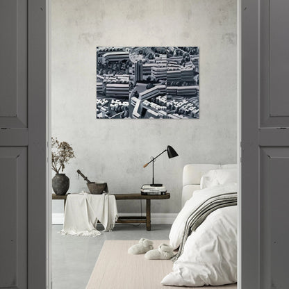 TOWNSCAPE TR 1969 - Gerhard Richter Brushed Aluminum Print - 70x100 cm / 28x40 inches | Gerhard Richter Aluminum Print | Gerhard Richter Prints