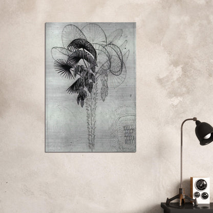 PALM TREE SKETCH - MC Escher Brushed Aluminum Print - 70x100 cm / 28x40 inches | MC Escher Aluminum Print | MC Escher Prints