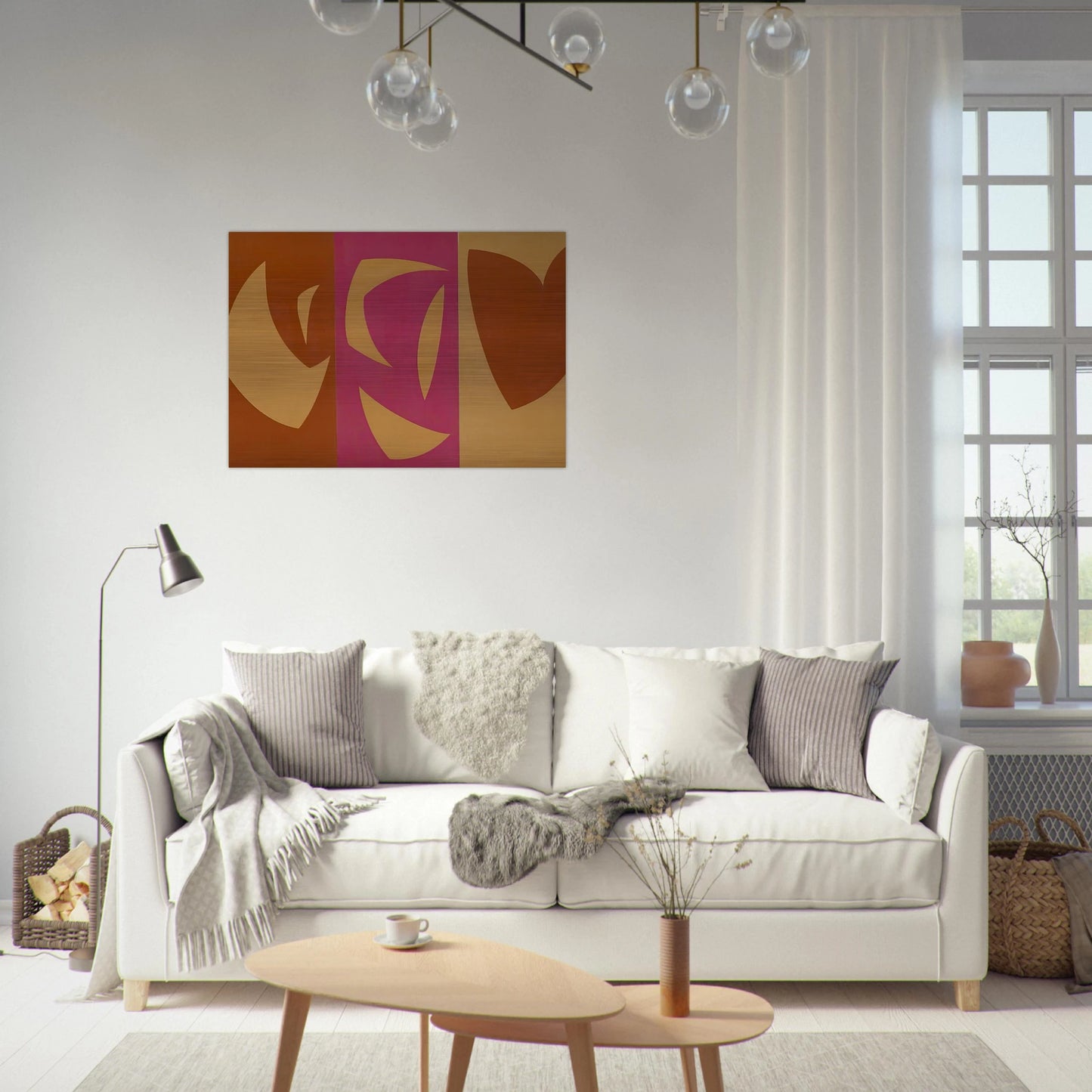 Triptyque ocre-violet-rouge - Fernand Leduc Brushed Aluminum Print - 70x100 cm / 28x40 inches | Fernand Leduc Aluminum Print | Fernand Leduc Prints