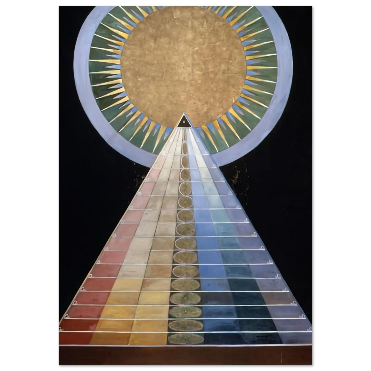 Hilma af Klint - ALTAR PAINTING 1915 Wall art - A2 (42 x 59.4  cm) - Premium Wooden Framed Poster With Fine Art Paper - White frame