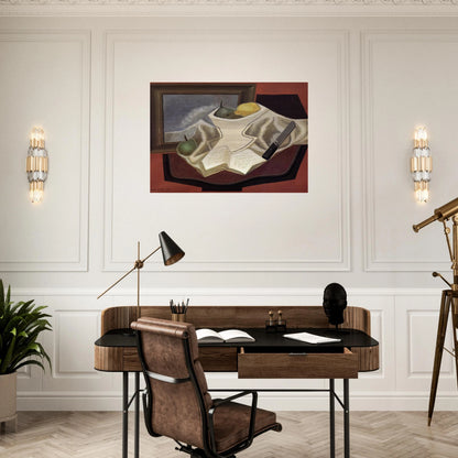 THE TABLE IN FRONT OF THE PICTURE 1926 - Juan Gris Brushed Aluminum Print - 70x100 cm / 28x40 inches | Juan Gris Aluminum Print | Juan Gris Prints