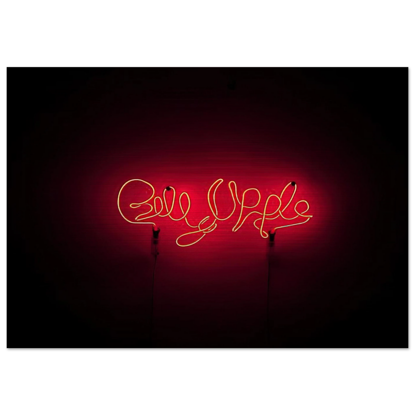 Neon Signature Red - 1967 - Billy Apple Brushed Aluminum Print - 70x100 cm / 28x40 inches | Billy Apple Aluminum Print | Billy Apple Prints