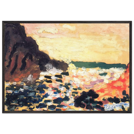 SEASCAPE 1906 - Henri Matisse 70x100 cm / 28x40 inches Framed Art Print – Black Wooden Frame