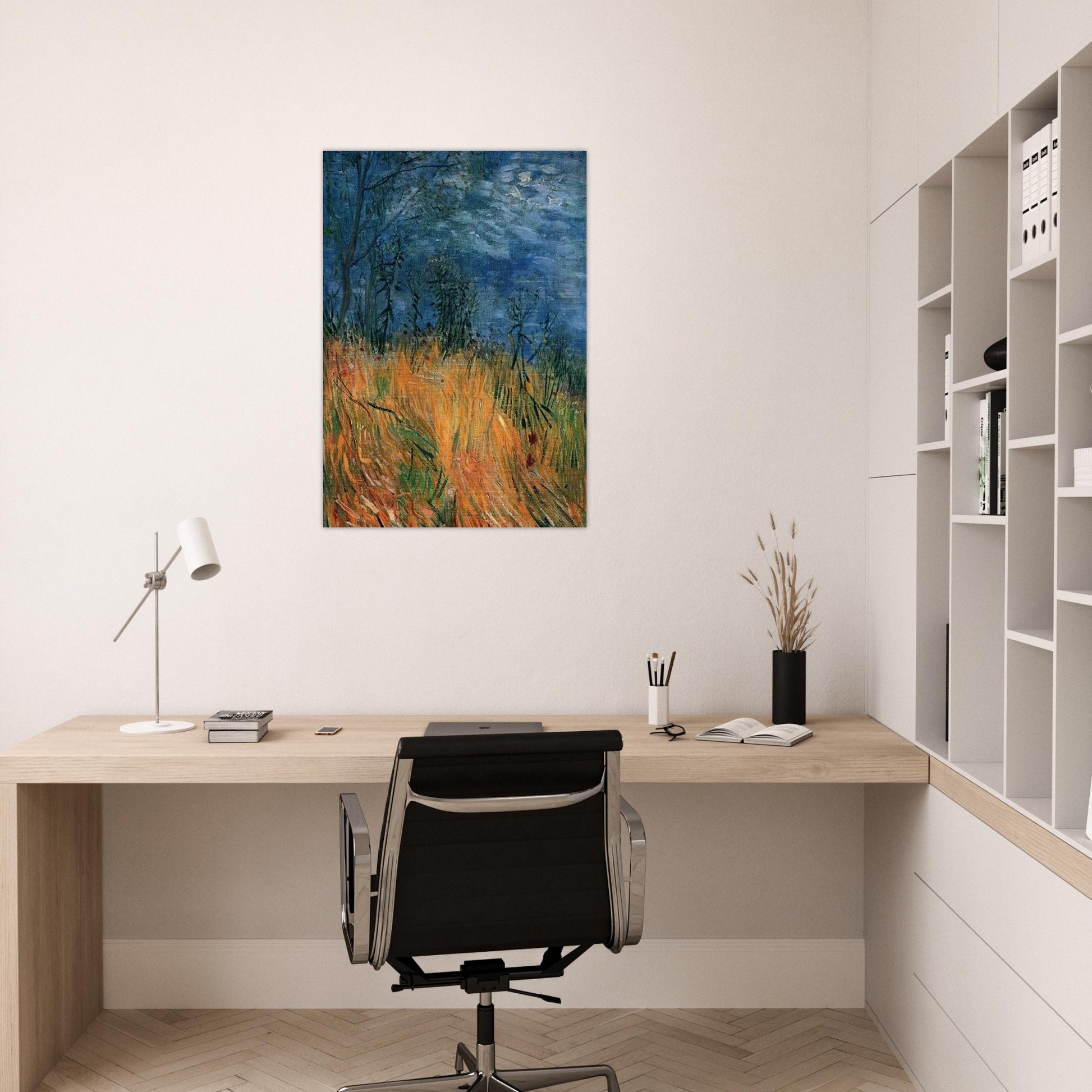 Edge of a Wheatfield with Poppies - Vincent van Gogh Brushed Aluminum Print - 70x100 cm / 28x40 inches | Vincent van Gogh Aluminum Print | Vincent van Gogh Prints