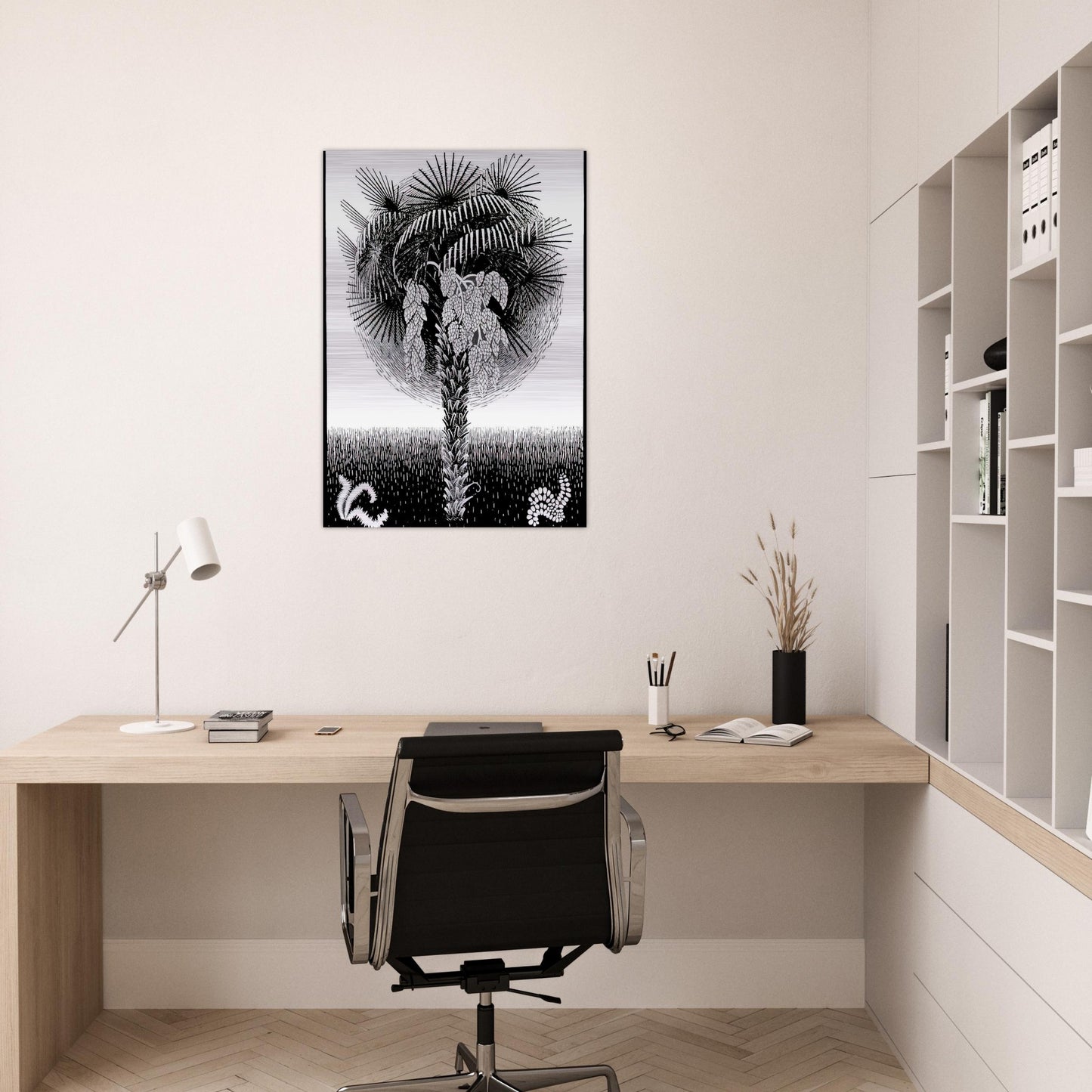 PALM TREE - MC Escher Brushed Aluminum Print - 70x100 cm / 28x40 inches | MC Escher Aluminum Print | MC Escher Prints