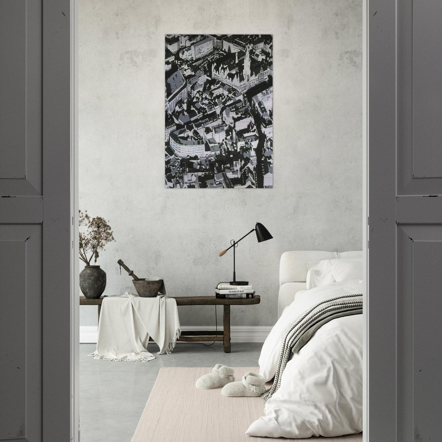 TOWNSCAPE MU 1968 - Gerhard Richter Brushed Aluminum Print - 70x100 cm / 28x40 inches | Gerhard Richter Aluminum Print | Gerhard Richter Prints