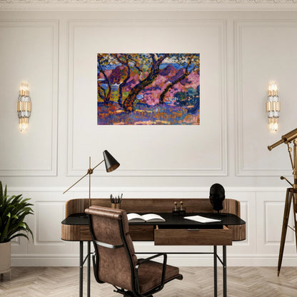 IN THE SHADE OF THE PINES STUDY 1905 - Theo van Rysselberghe Brushed Aluminum Print - 70x100 cm / 28x40 inches | Theo van Rysselberghe Aluminum Print | Theo van Rysselberghe Prints