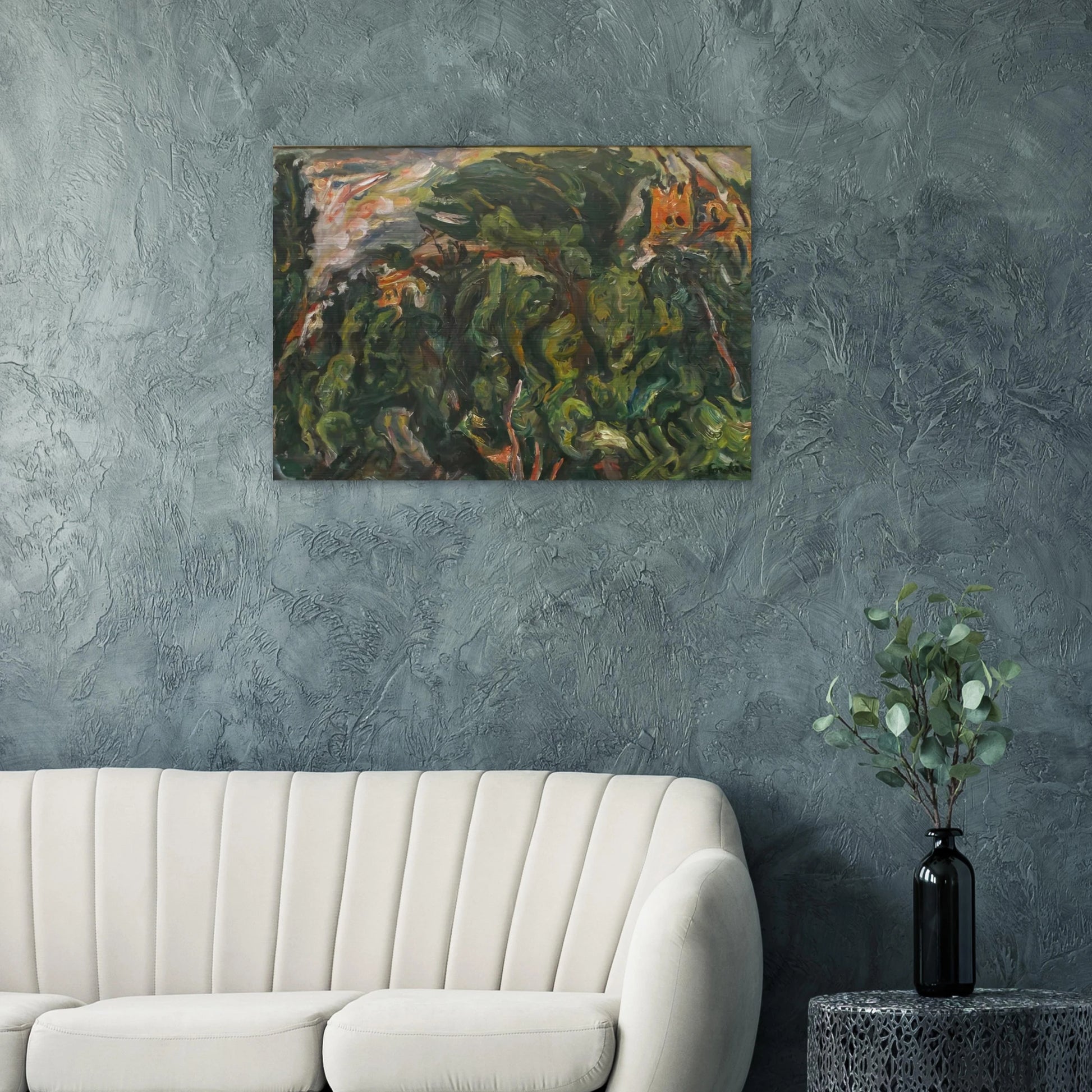 THE RED CASTLE OF CERET 1919 - Chaim Soutine Brushed Aluminum Print - 70x100 cm / 28x40 inches | Chaim Soutine Aluminum Print | Chaim Soutine Prints